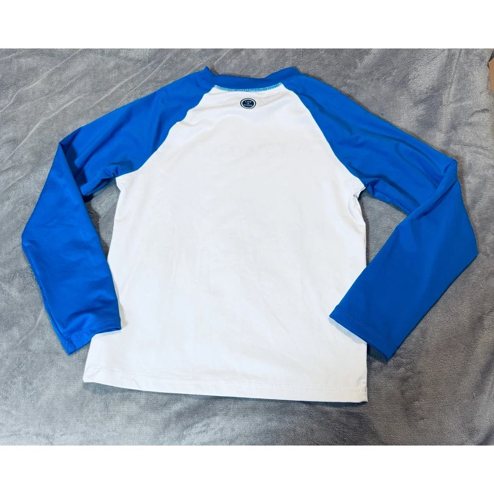 Life is Good Size 10 White‎ Blue Long Sleeve Rash Guard Kid Boys Swim Cruise